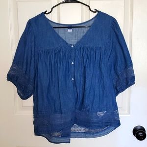Old Navy Cropped Peasant Blouse